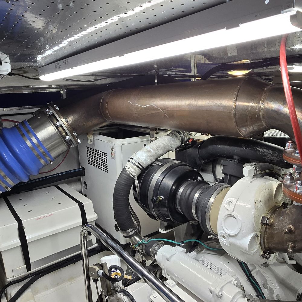 Exhaust system in the engine room
